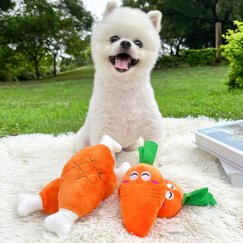 Double Bone Chicken Leg Plush Toy with Sound, Includes BB Device, Pet