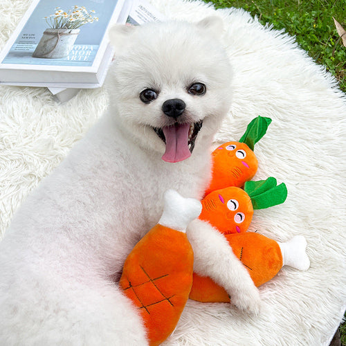 Double Bone Chicken Leg Plush Toy with Sound, Includes BB Device, Pet